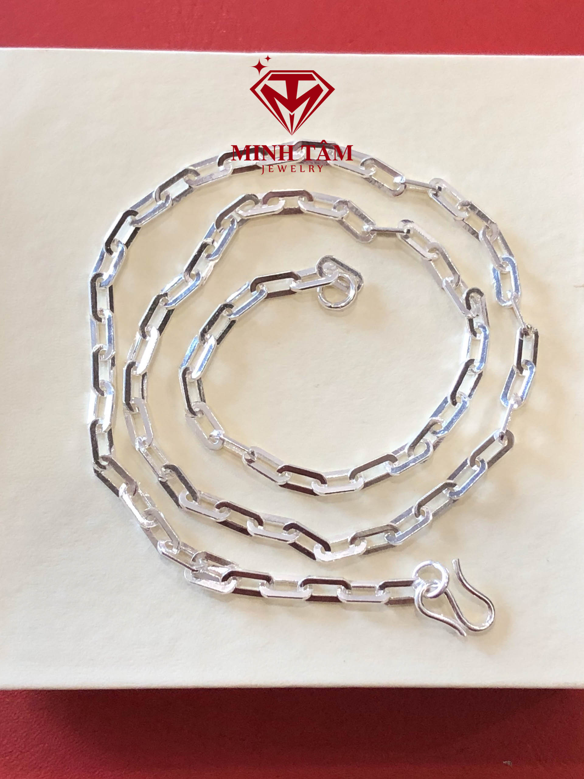 Dây chuyền bạc cho nam mắt xích chất liệu bạc ta-Minh Tâm Jewelry