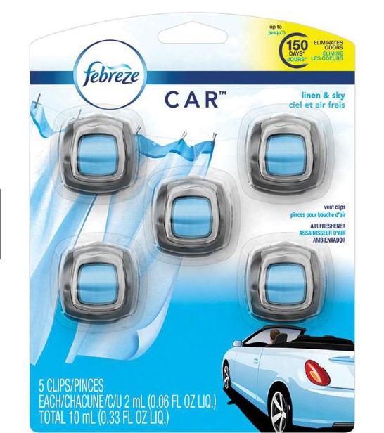 Set 5 lọ nước hoa ô tô, nước hoa xe hơi từ USA, Febreze Air Freshener Car Vent Clips Mùi Việt kiều Mỹ (xanh)