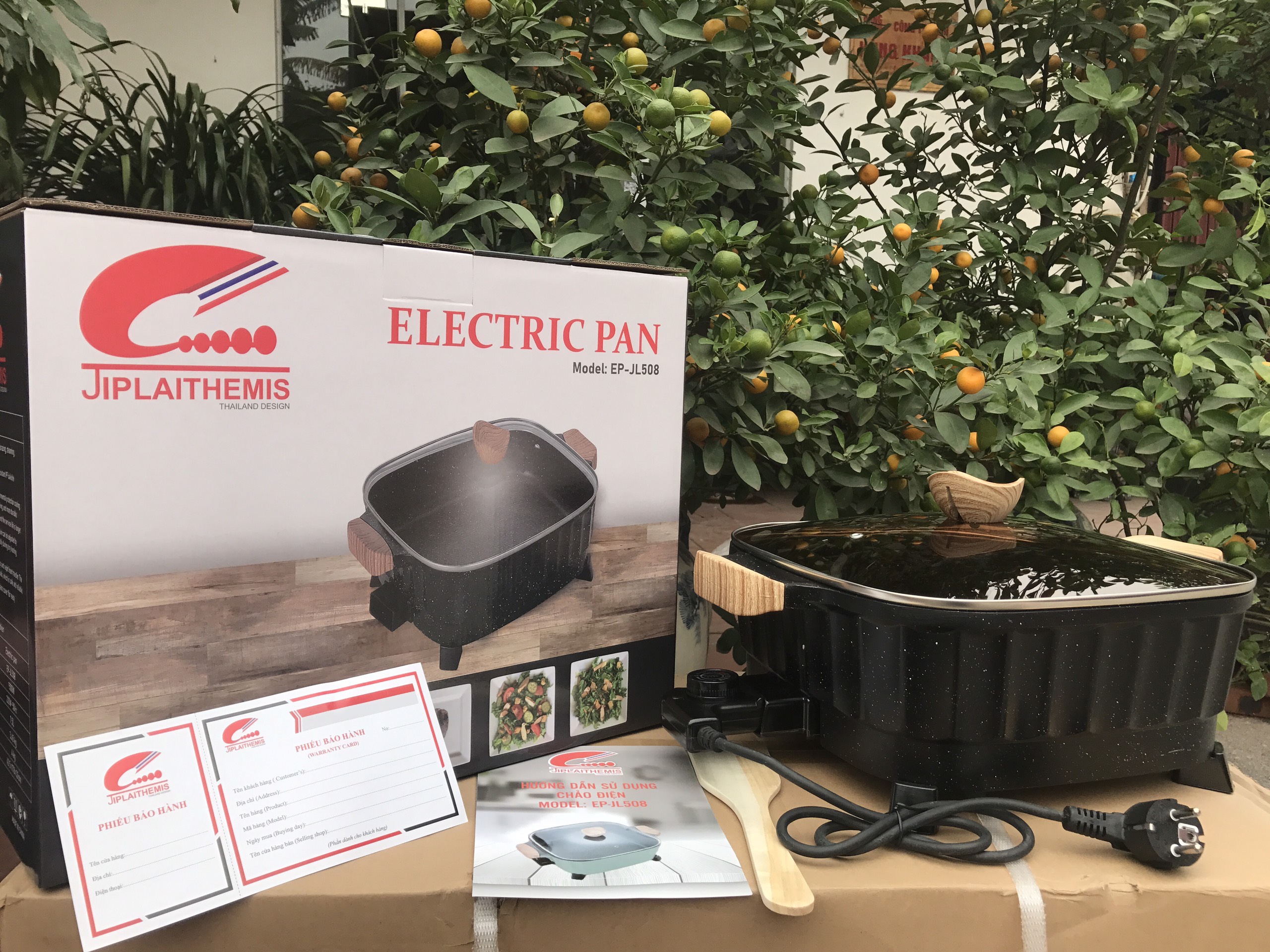 Jl508 chảo lẩu điện sâu lòng vân đá hoa cương jiplai ep-jl508- dung tích 7,5 lít