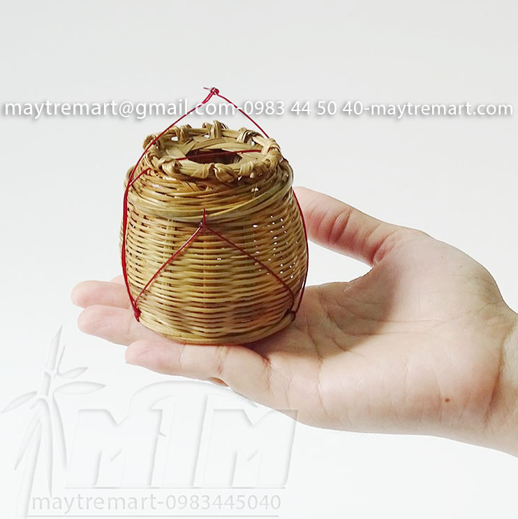 Giỏ tre giỏ cá nhí / phụ kiện trang trí decor