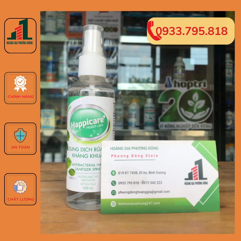 Dung dịch rửa tay sát khuẩn hapicare - Chai 100ml