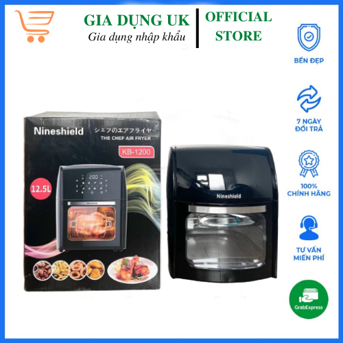 Nồi chiên không dầu Nine Shield Điện tử Dung tích 12.5L 1500W có lồng và trục quay Bảo hành 12 tháng