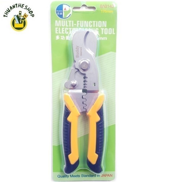 Kìm đa năng cao cấp 3in1 buddy ba0143 kìm cắt – kìm tuốt dây đài loan 175mm