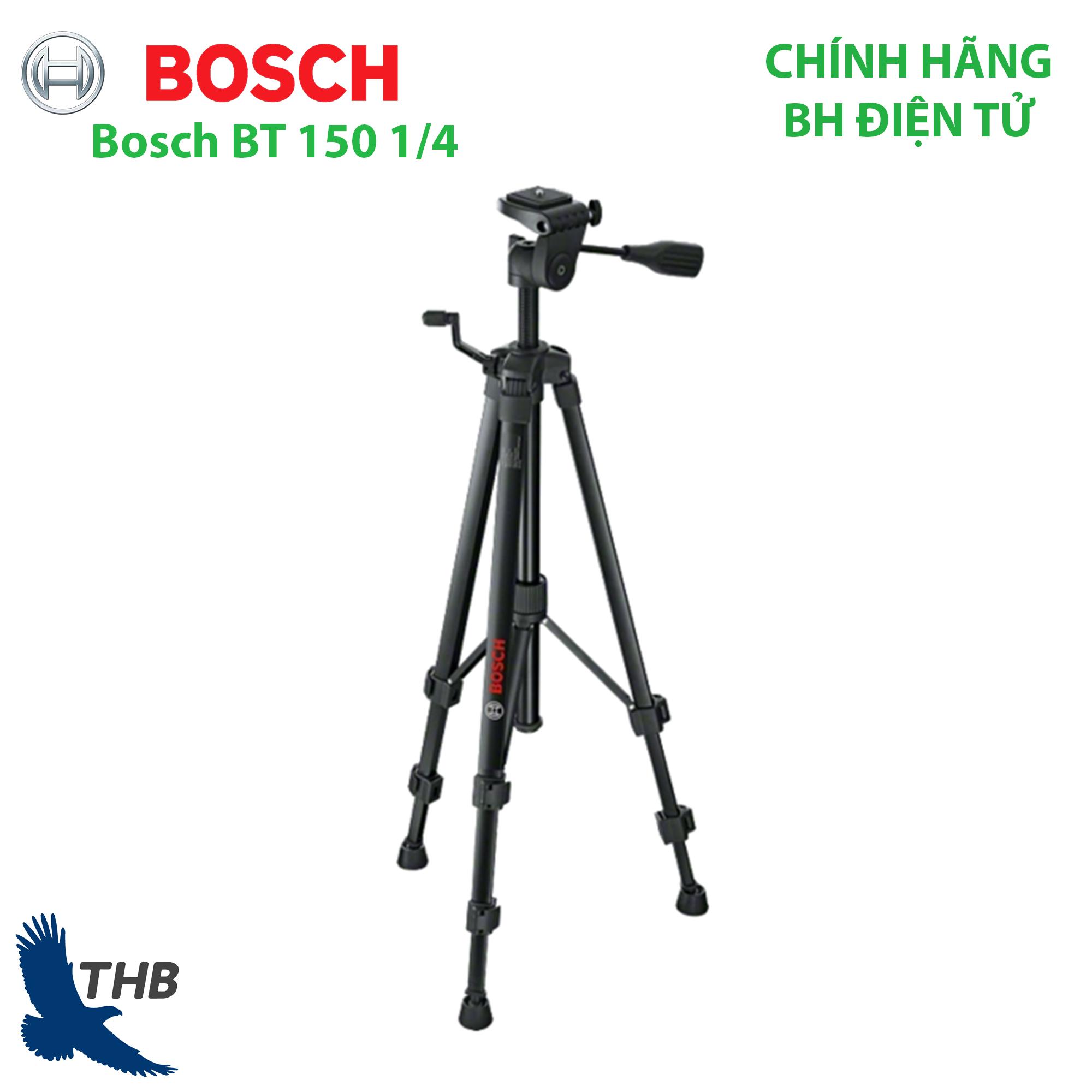 Giá đỡ ba chân xây dựng Bosch BT 150 1/4" Dùng cho máy đo khoảng cách, máy ảnh, điện thoại