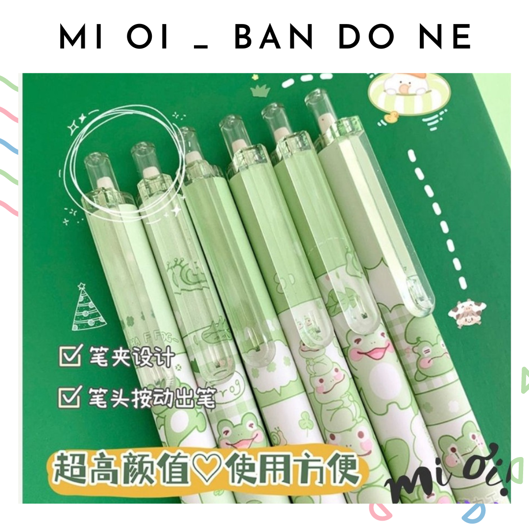 Bút mực gel 0.5Mm hình chú ếch dễ thương