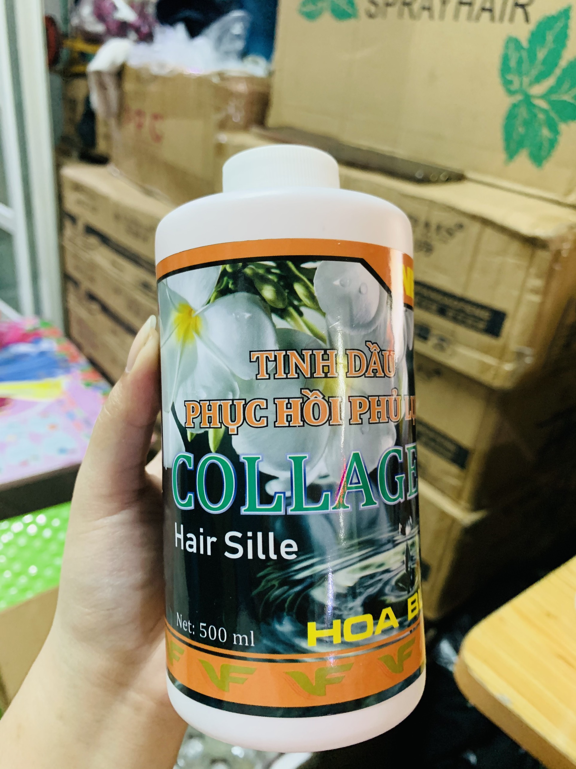 Tinh dầu phục hồi phủ lụa collagen hair sille - 500ml/1000ml