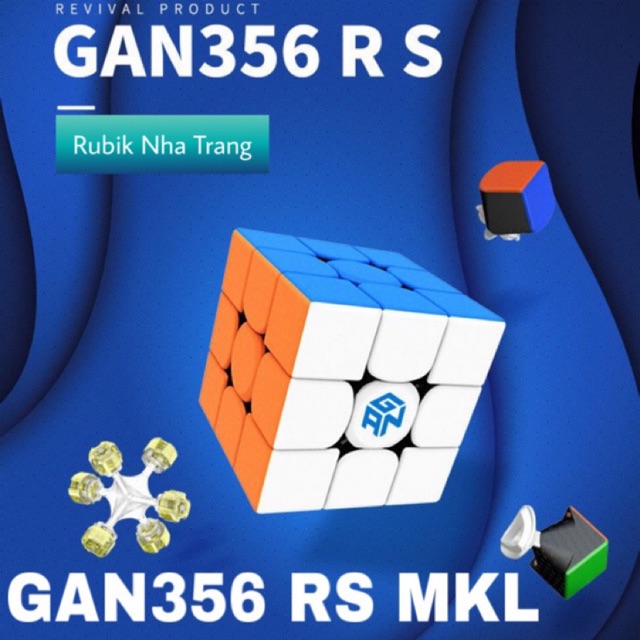 Rubik 3x3 GAN 356 RS Màu mới ốc Numberical MKL