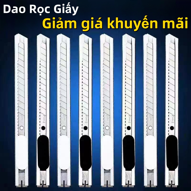 Dao Rọc Giấy 9mmDao rọc giấy Cắt Giấy đầu vát đầu nhọn Văn Phòng Kim loại Thép Không Rỉ Bền Đẹp Tiện Ích