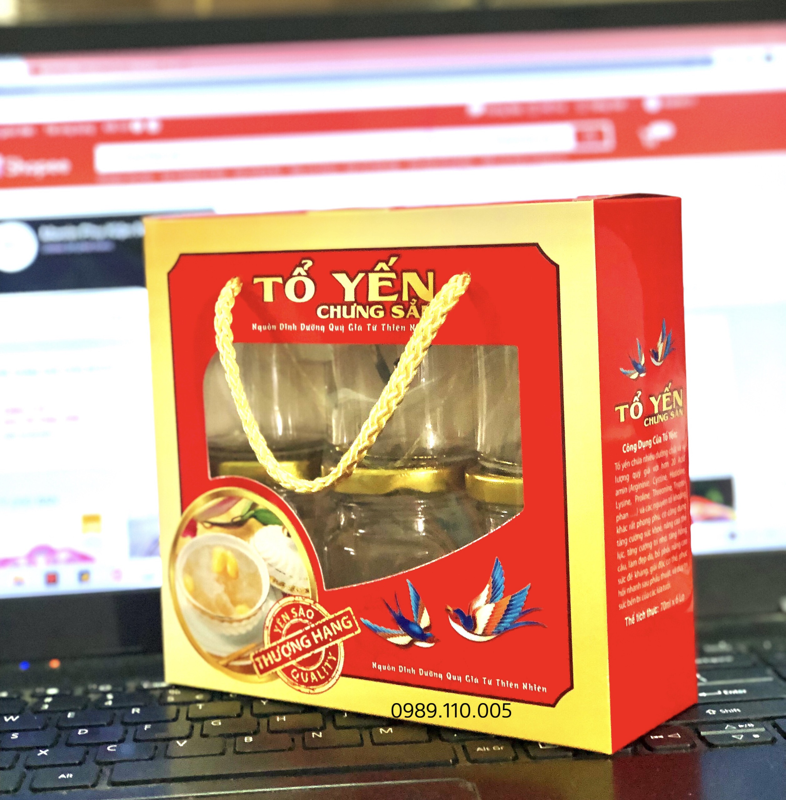 Túi quà tặng đựng 6 hũ chưng yến 70ml