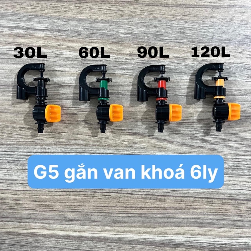 Combo 20 béc tưới cây g5 cải tiến có van- chống côn trùng điều chỉnh bán kính tưới