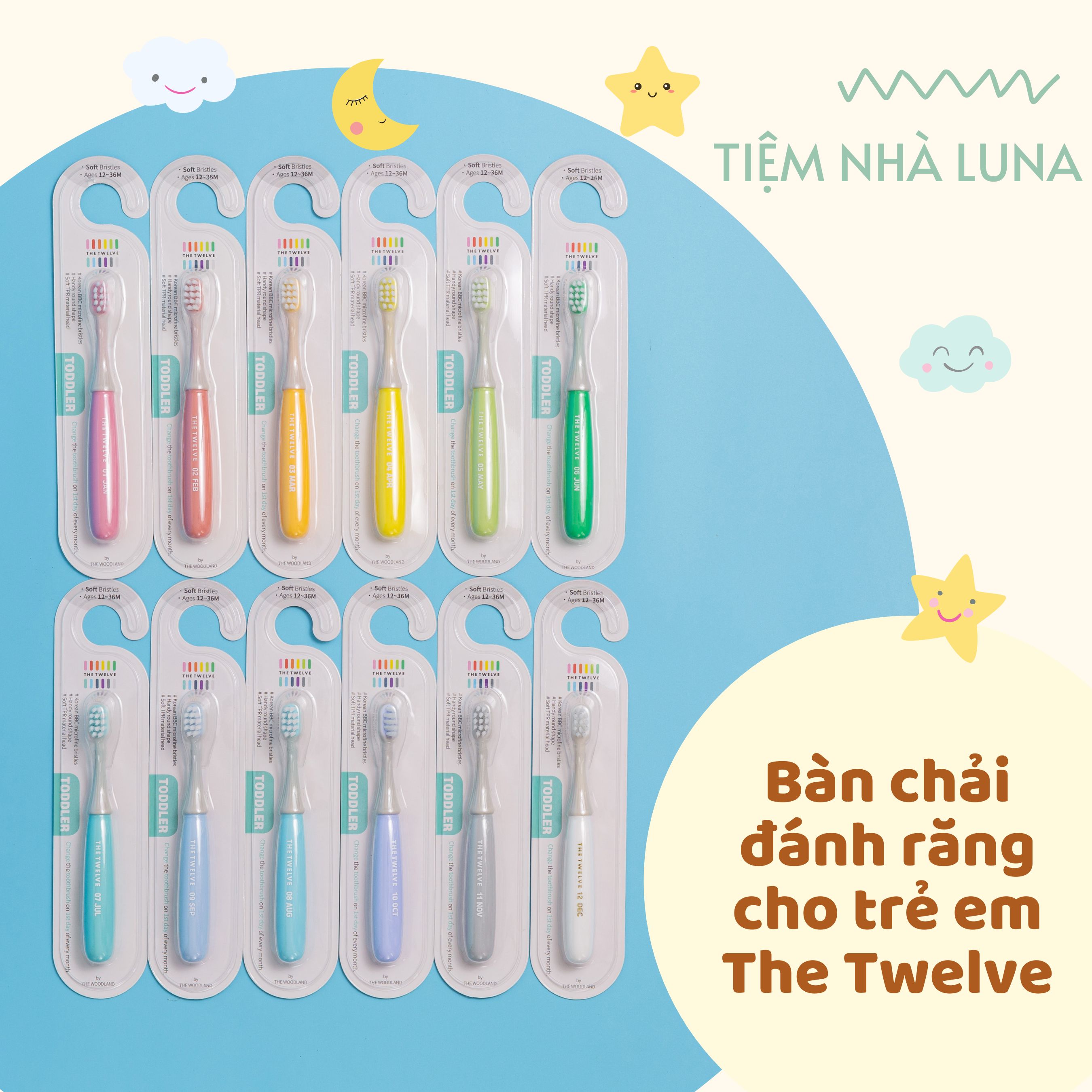 Bàn chải đánh răng hàn quốc cho bé the twelve