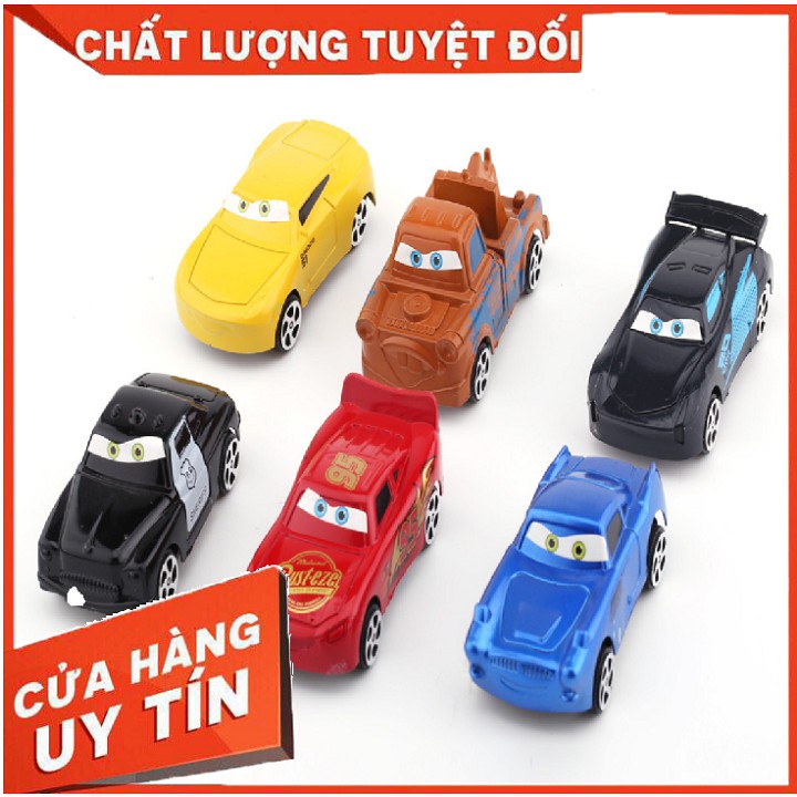 Set 6 Xe Oto- xe oto trang trí bánh kem-Phụ kiện trang trí bánh kem-đồ chơi cho bé