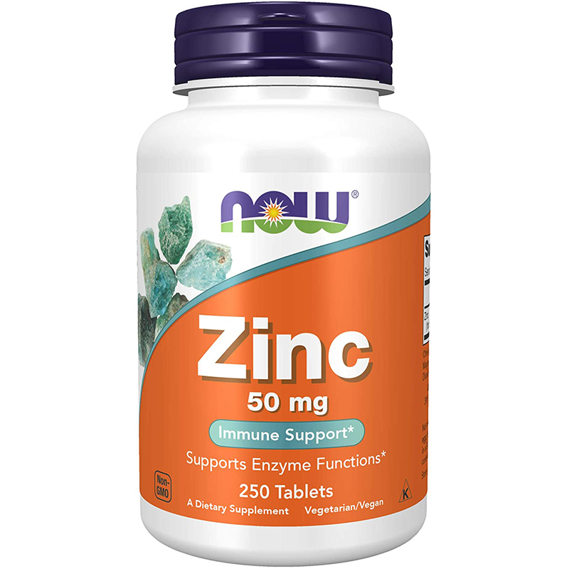 NOW Supplements Zinc 50mg 250 Viên - Viên uống tăng cường miễn dịch
