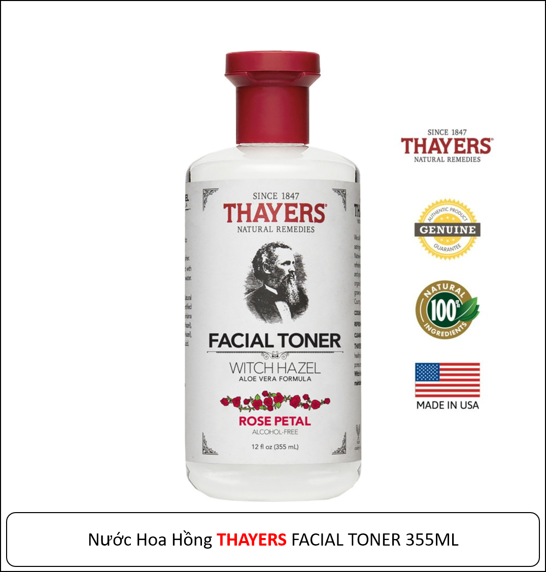 [HCM]Nước Hoa Hồng Không Cồn Dành Cho Da Dầu Nhờn THAYERS Original Rose Petal Toner 355ml
