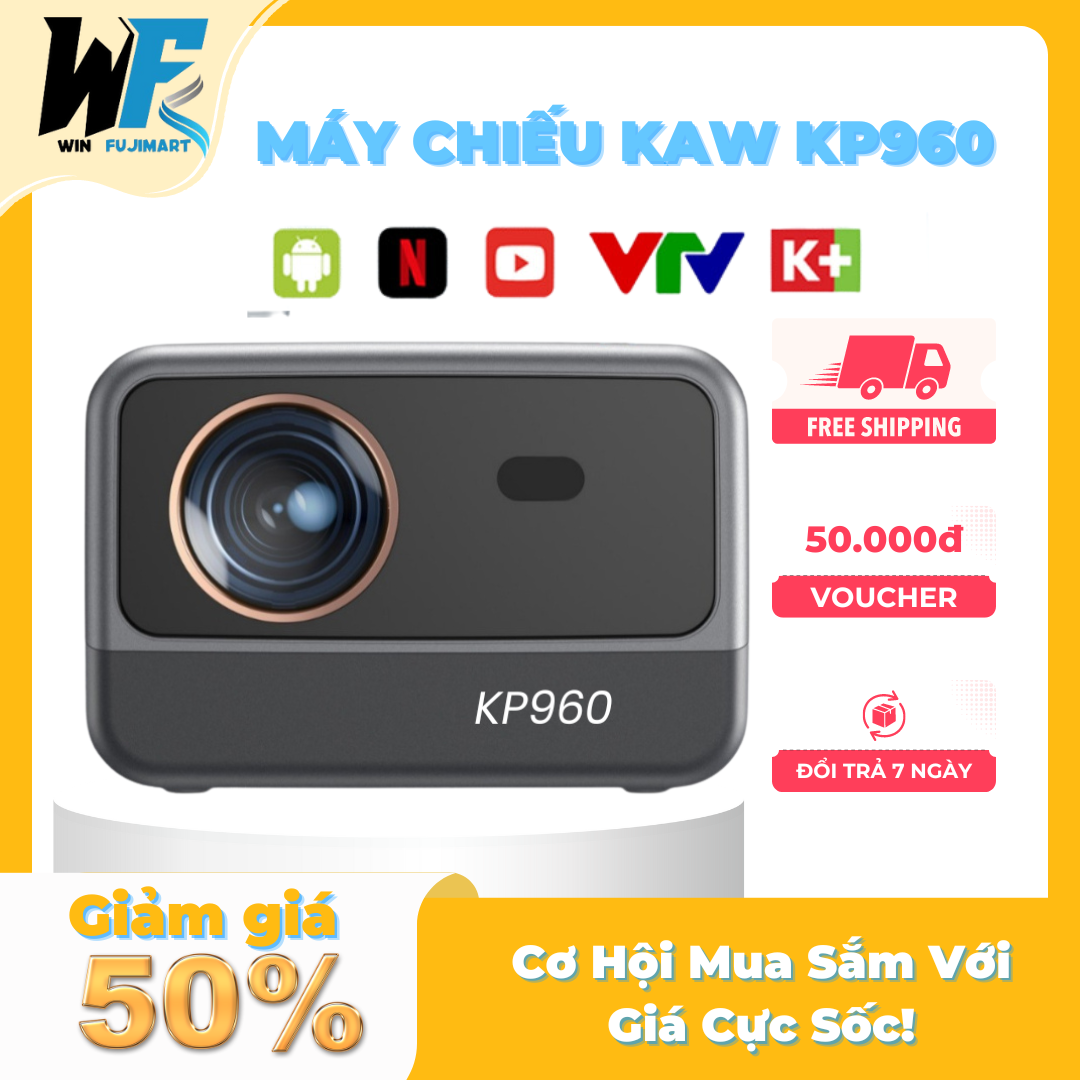 Máy chiếu KAW KP960 full HD 1080P không dây hình ảnh sắc nét âm thanh sống động - Bảo hành 12 tháng