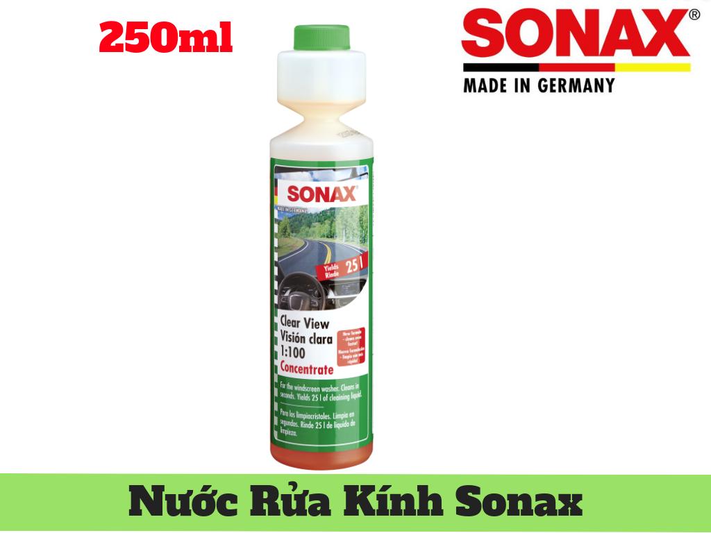 Nước rửa kính lái đậm đặc Sonax 250ml (loại pha vào bình nước kính lái) - Sonax clear view 1:100 concentrate