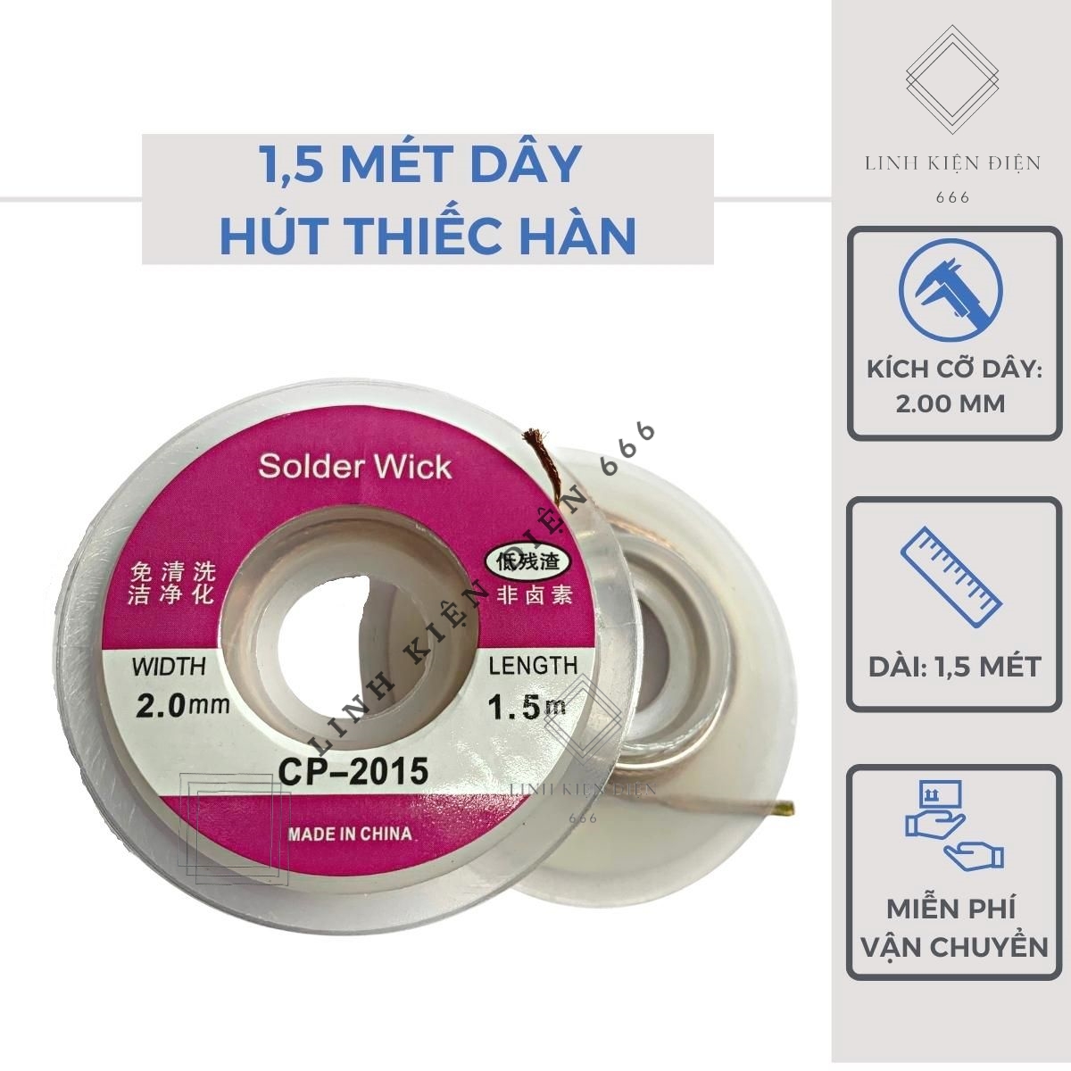 Dây hút thiếc hút chì hàn dây đồng hút thiếc