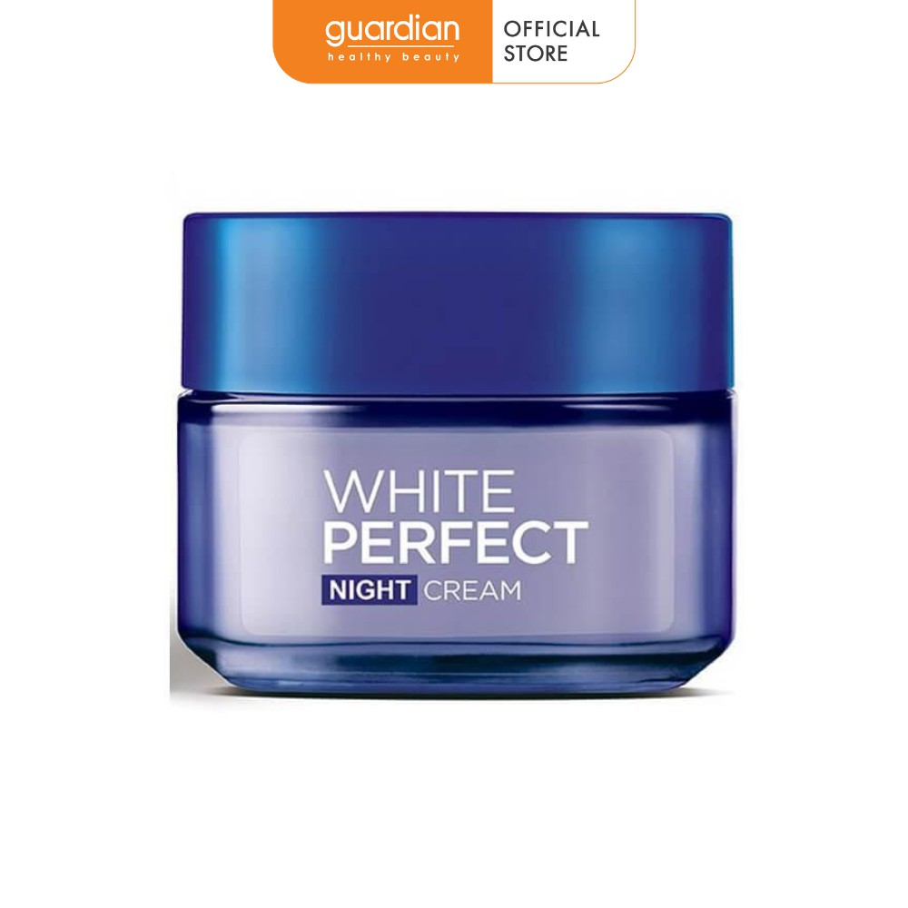 Kem dưỡng da trắng mượt đều màu ban đêm white perfect l'oreal paris 50ml