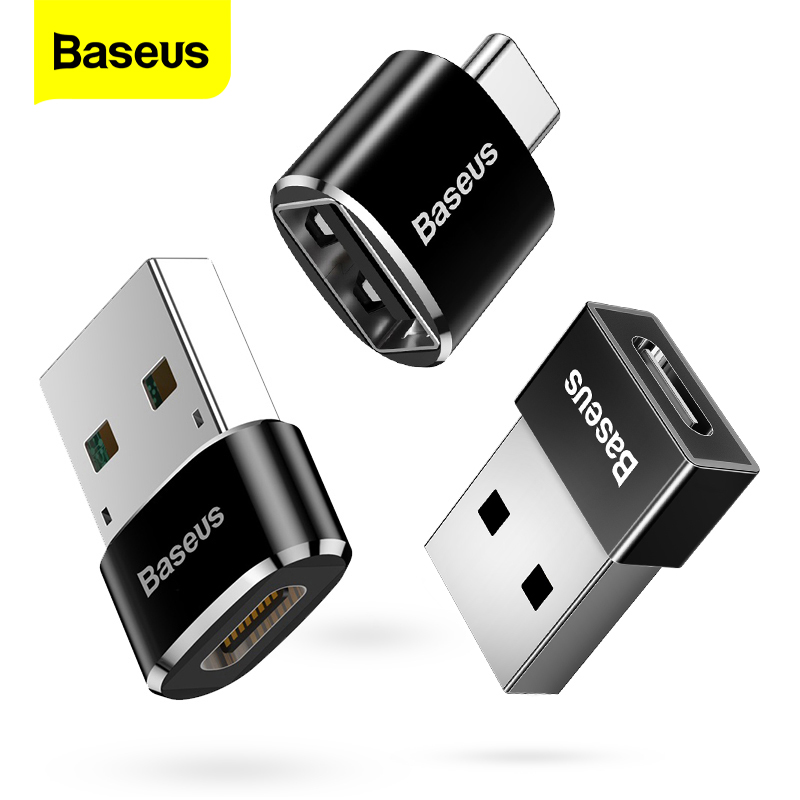 Baseus USB A to Type C Bộ chuyển đổi Micro USB C OTG Bộ chuyển đổi USB A Male sang Type C Female Adapter cho Máy tính xách tay Máy tính xách tay Macbook U Disk Ngày truyền