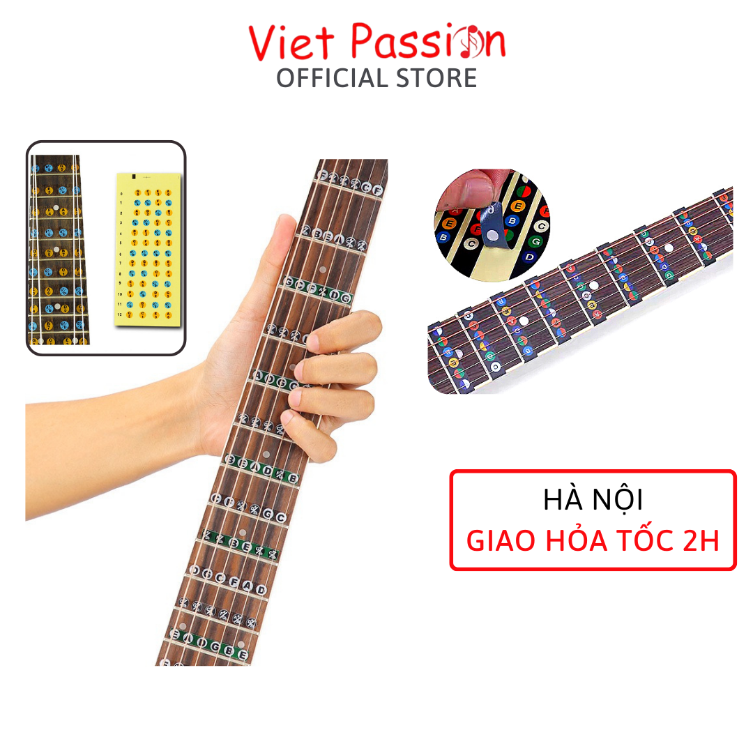 Sticker guitar ukulele dán nốt cần đàn guitar ukulele Viet Passion