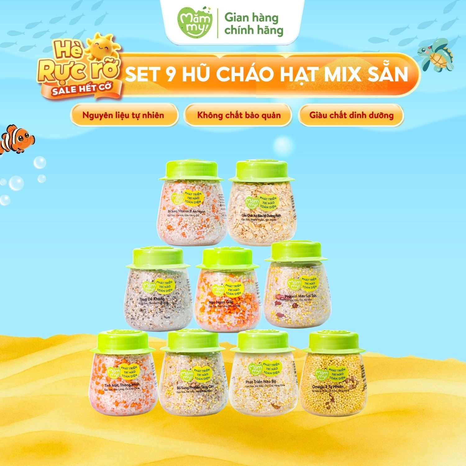 Hạt mix sẵn cho bé ăn dặm nhiều chất dinh dưỡng kết hợp bởi hạt óc chó, hạt kê, hạt lăng đỏ, hạt chia, và nhiều loại hạt quý, 120g - 145g