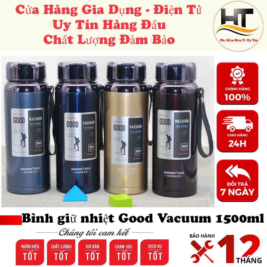 Bình giữ nhiệt nóng lạnh Good Vacuum 1500ml cao cấp chất liệu inox 304 nguyên chất