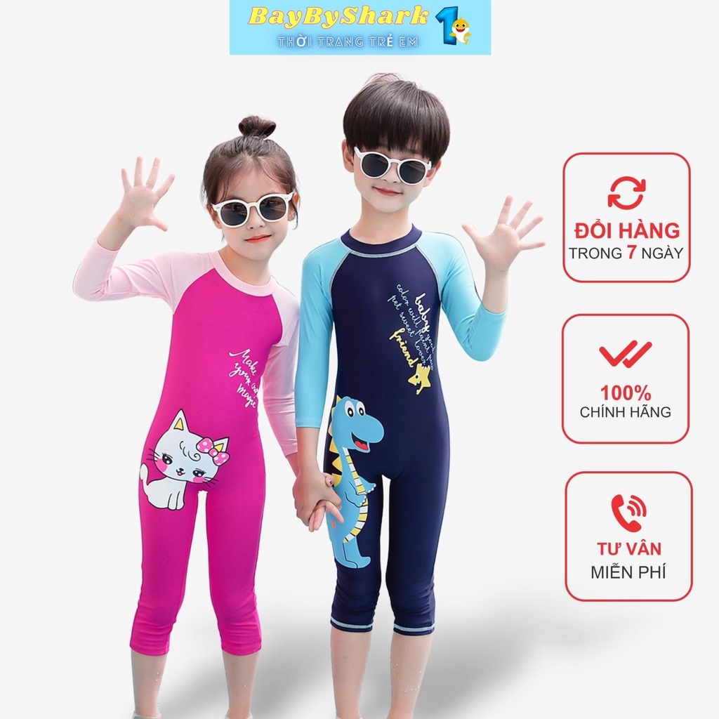 Đồ bơi bé trai bé gái size đại liền thân, bộ bơi cho bé từ 10 tuổi - 12 tuổi baybyshark1 - d23quần dài