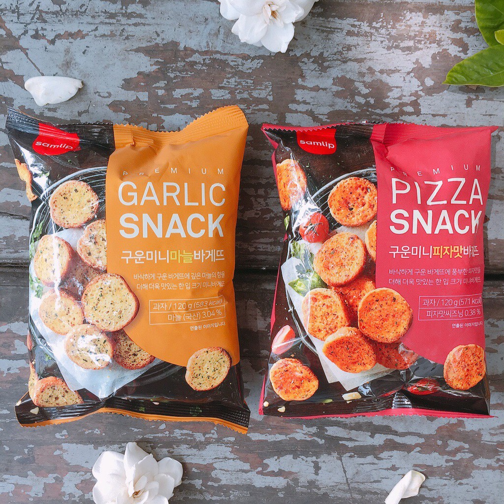 Snack bánh mì bơ tỏi Garlic snack samlip 120g Hàn Quốc