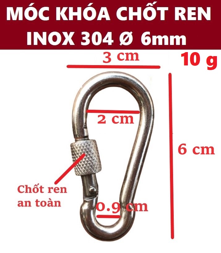 Móc xích chốt ren an toàn inox