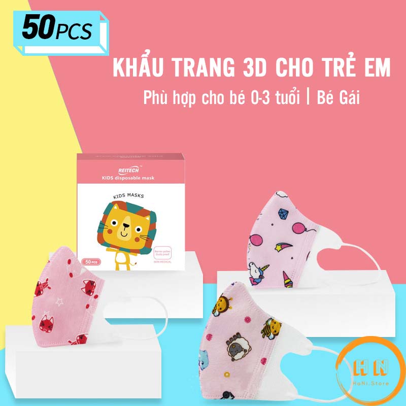 [Set 20] Khẩu Trang 3D Trẻ Em [Hỏa Tốc 30p] Khẩu Trang Y Tế Cho Bé - 3 Lớp Kháng Khuẩn - Bé 0-12 Tuổi