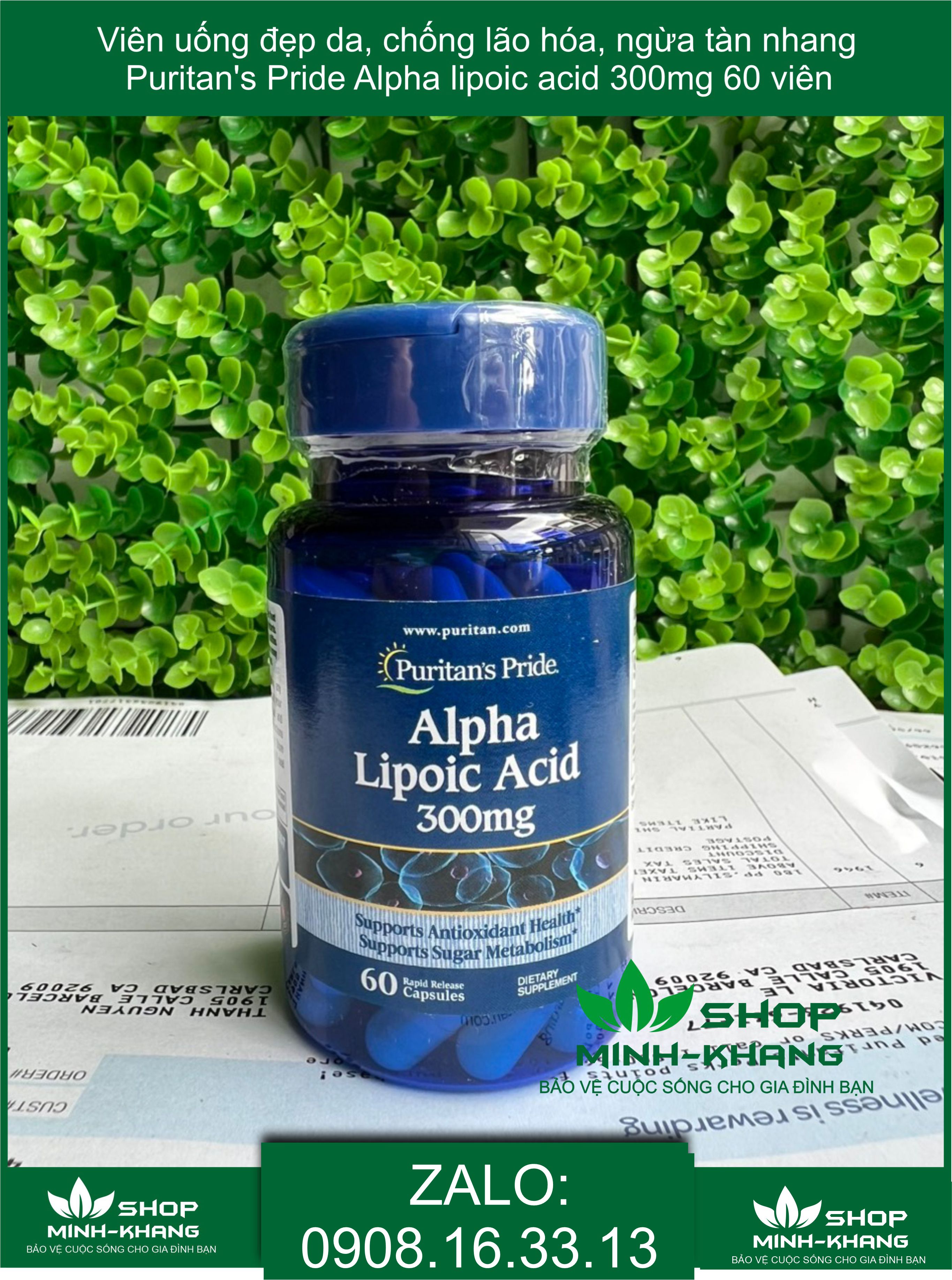 Viên đẹp da, chống lão hóa Alpha Lipoic Acid 300mg Puritan's Pride 60 viên