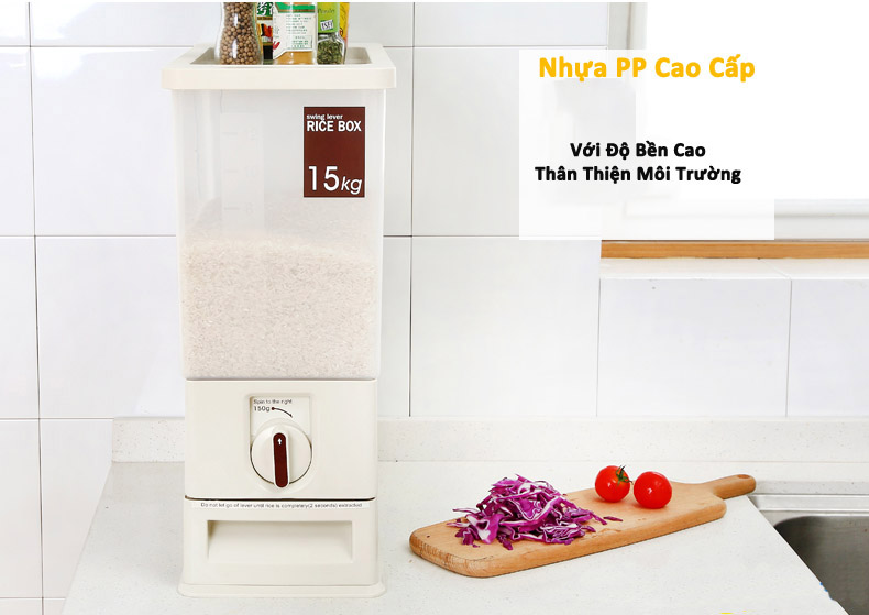 Thùng đựng gạo thông minh 15kg Rice Dispenser