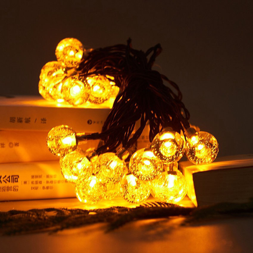 Dây đèn led trang trí tết 2022 bi bọt biển - Màu vàng/full màu. Sẵn phích cắm. Nguồn 220V - 1 bộ 10m