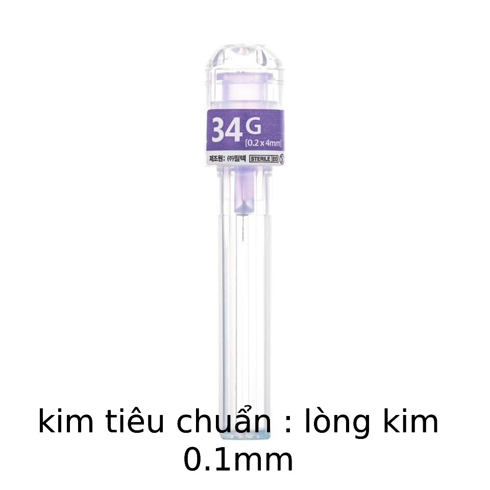 10 cây kim tiêm meso 34g 4mm 6mm 8mm nanoneedle - hãng jbp hàn quốc