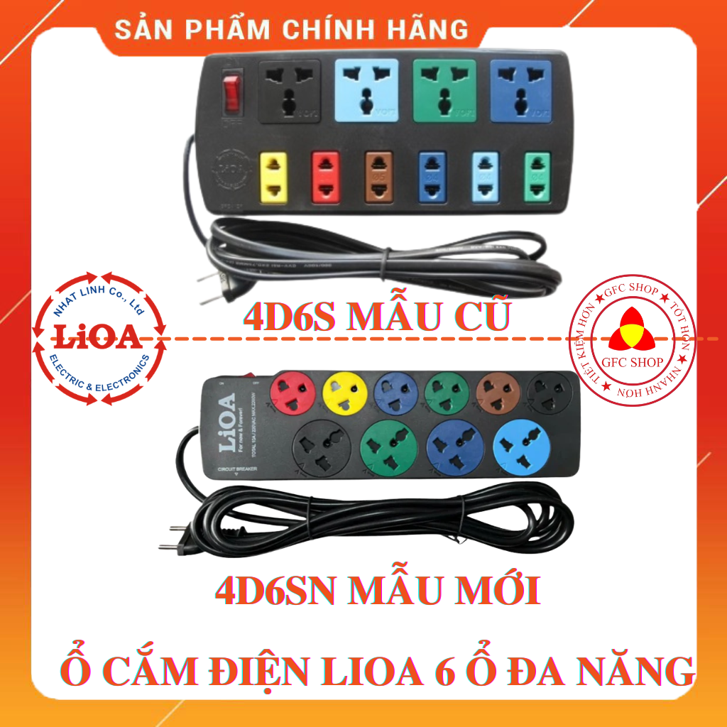 Lioa 10-Outlet Multi-Purpose Power Socket with 3m or 5m 2200W Combination Black - New Generation