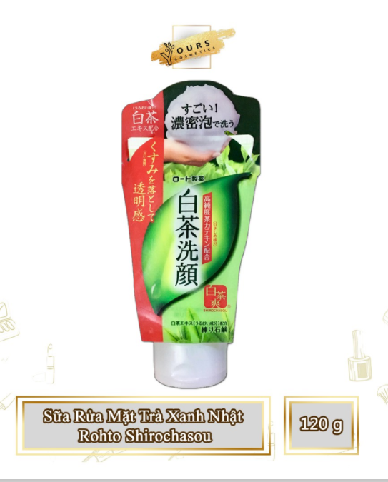 Sữa rửa mặt trà xanh Nhật Rohto Shirochasou - sữa rửa mặt ngừa mụn trà xanh Rohto Nhật Bản