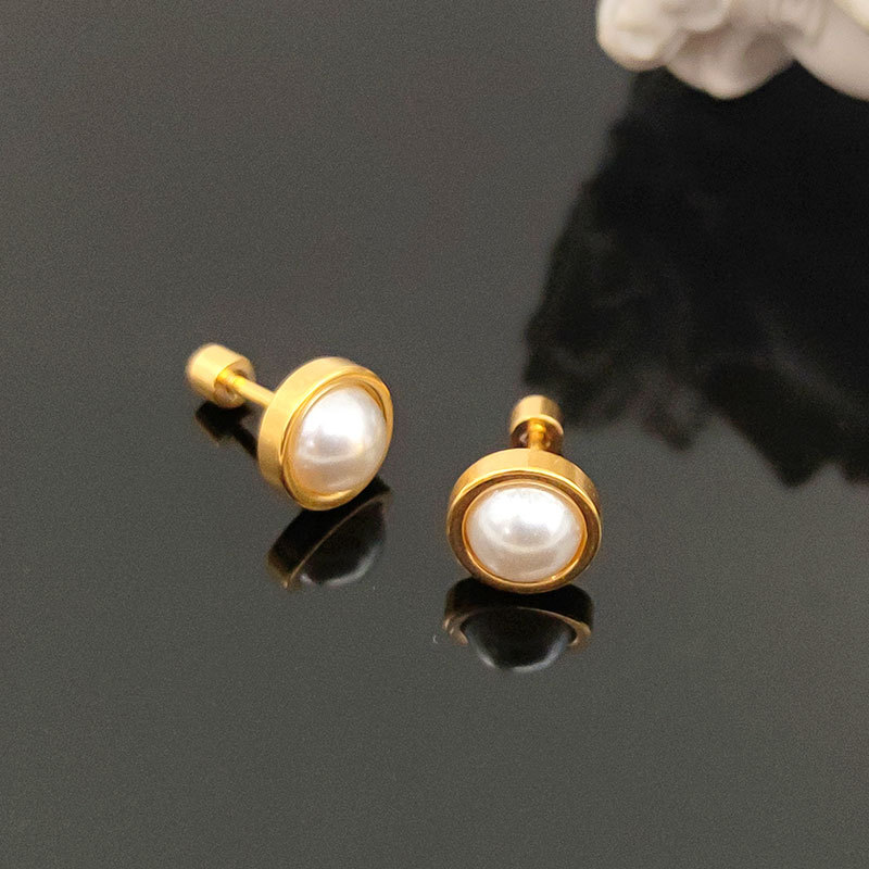 Bông tai hạt ngọc trai bông tai hột ngọc trai bông tai ngọc - Cam kết 1 đổi 1 nếu hoen , gỉ sét
