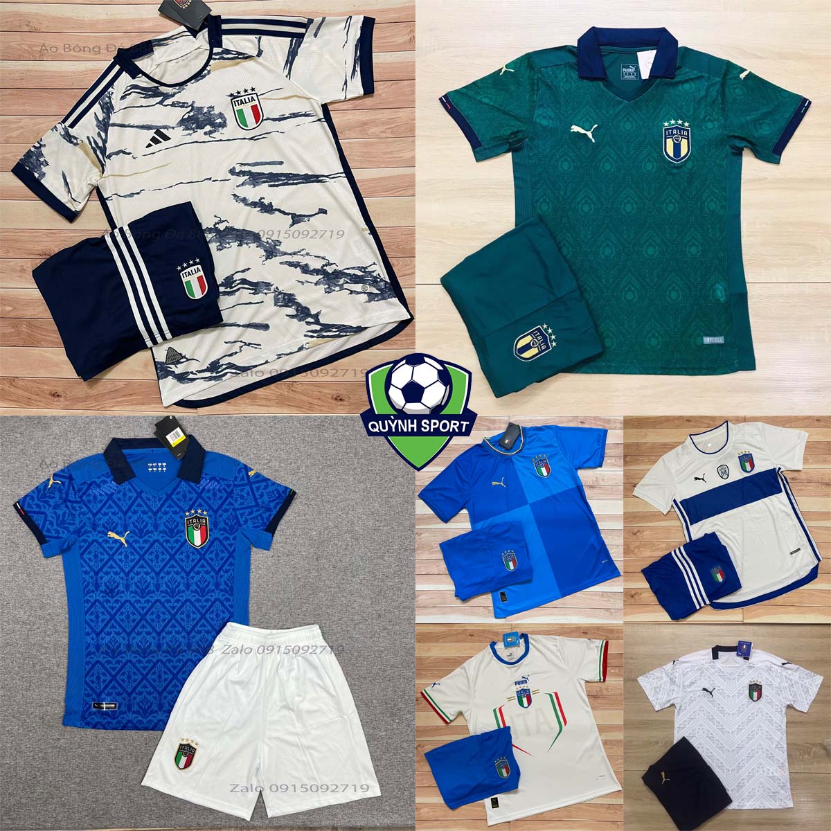 Áo Bóng Đá Đội Tuyển Italia 2023 - Chuẩn Mẫu Thi Đấu - Vải Polyester Thái Gai Lưới