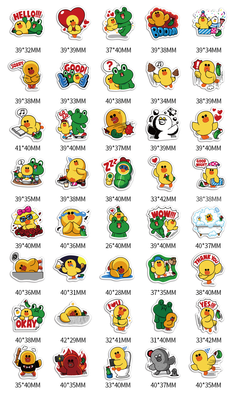 40 Stickers nhỏ mini Line Friends nhãn dán Line icon sticker