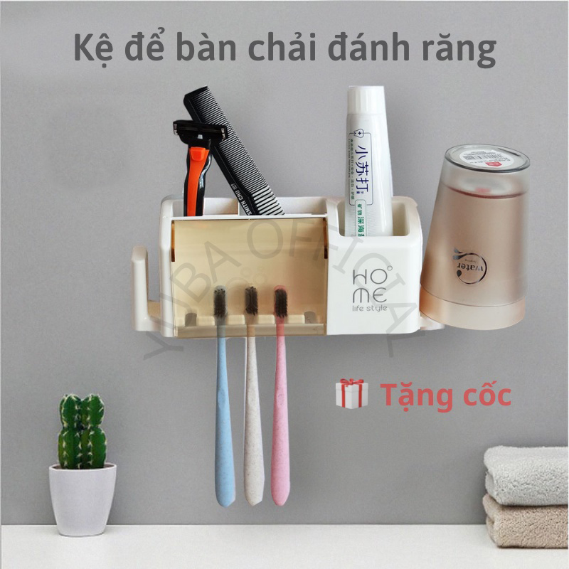 Kệ để bàn chải đánh răng HOME life style, kệ đựng bàn chải đánh răng treo tường