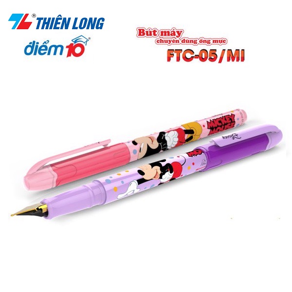 Combo 1 bút máy thiên long ftc-05 + hộp 10 ống đựng mực thiên long fpic-02
