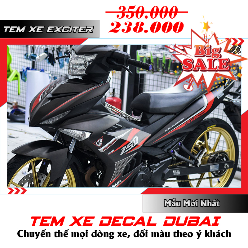Tem Trùm Exciter 150 Đen Nhám LTD Mới