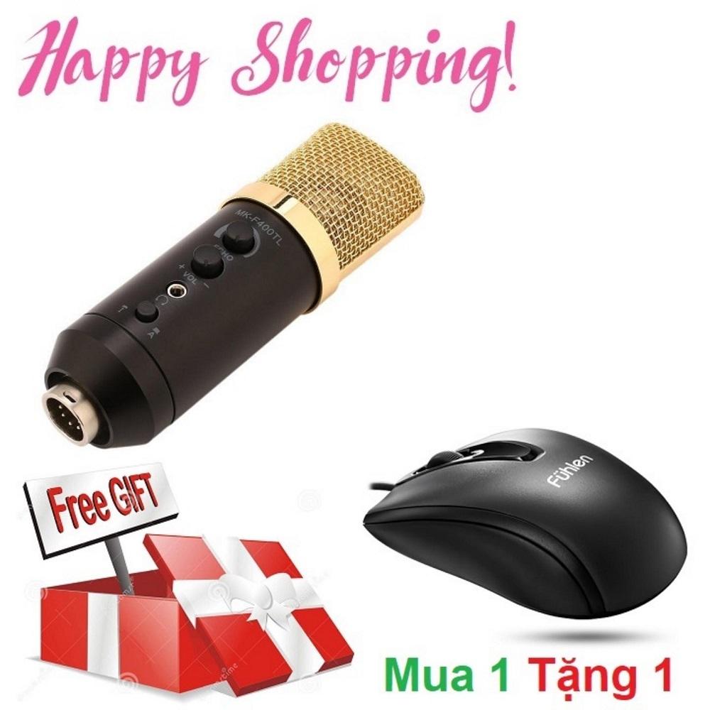 Micro mk-f400tl thu âm/karaoke kết hợp sound card 2 trong 1 tặng kèm chuột có dây fuhlen l102 sr7