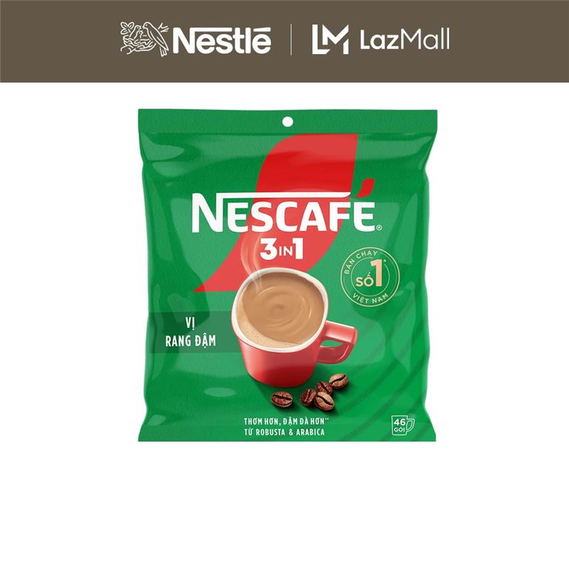 [FREESHIP TOÀN QUỐC] NESCAFÉ 3IN1 Công thức cải tiến - VỊ RANG ĐẬM Bịch 46 gói (46x16g)