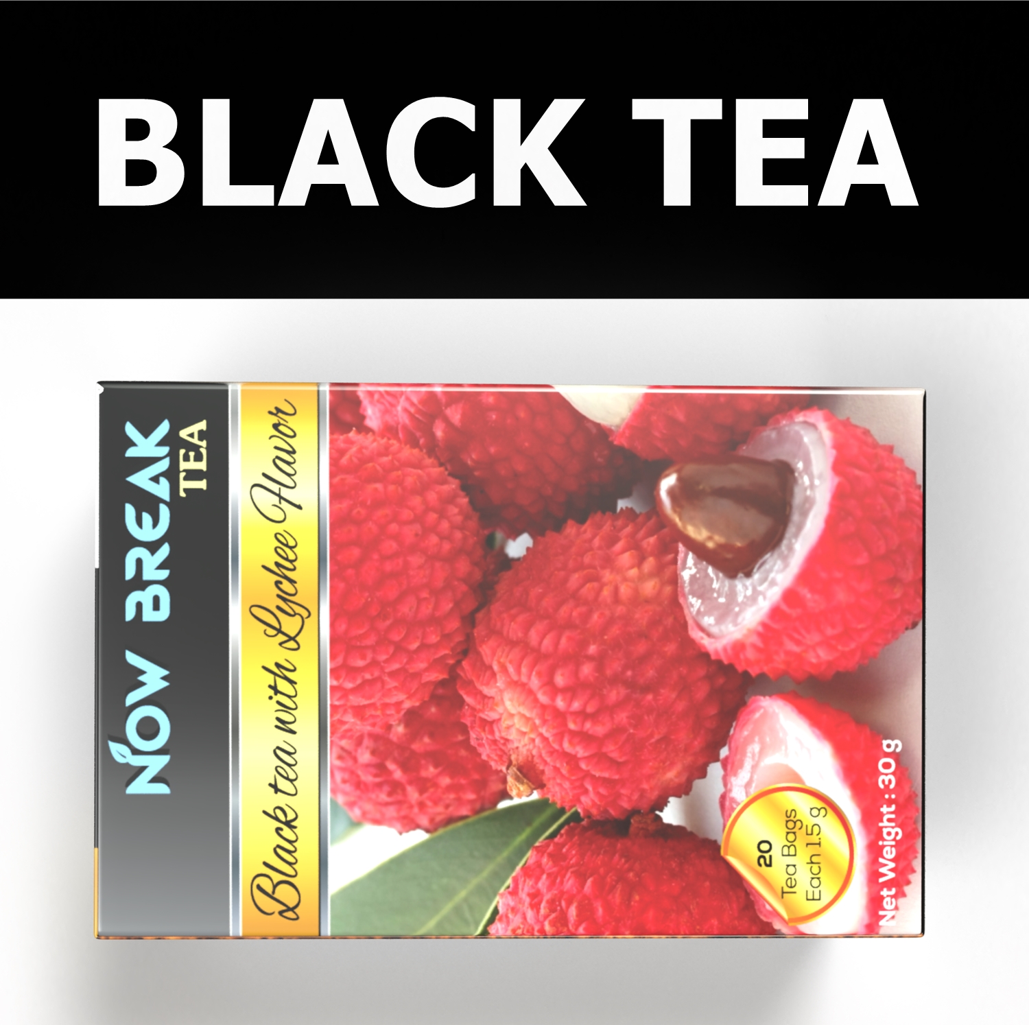 Lychee black tea, 30g, 20 tea bags, now break tea - best seller, date mới nhất