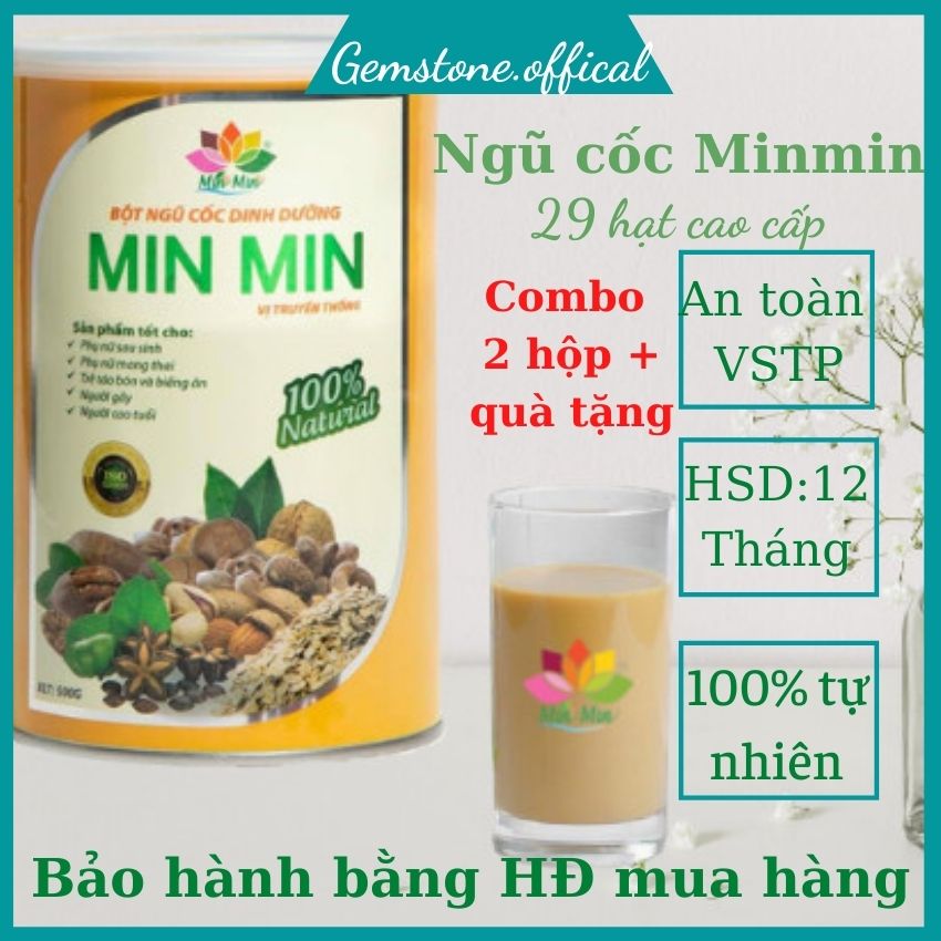 Combo 2 hộp ngũ cốc Minmin giành cho mẹ bầu, sau sinh thơm ngon dễ uống