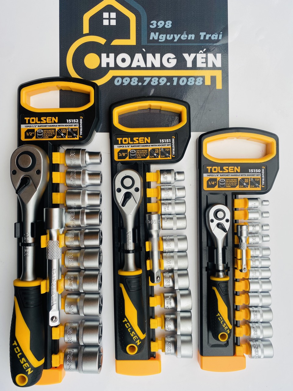 Bộ đầu típ tự động, bộ khẩu 12 món tolsen 15151 - bạc, bộ khẩu tolsen 15151