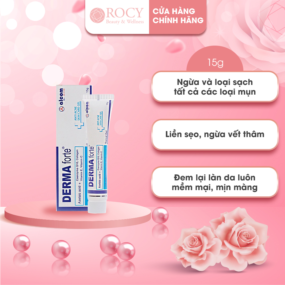 Gel giảm thâm mụn gamma derma forte ngừa thâm mờ sẹo, giảm viêm, mụn ẩn, mụn đầu đen dưỡng trắng mịn da 15g