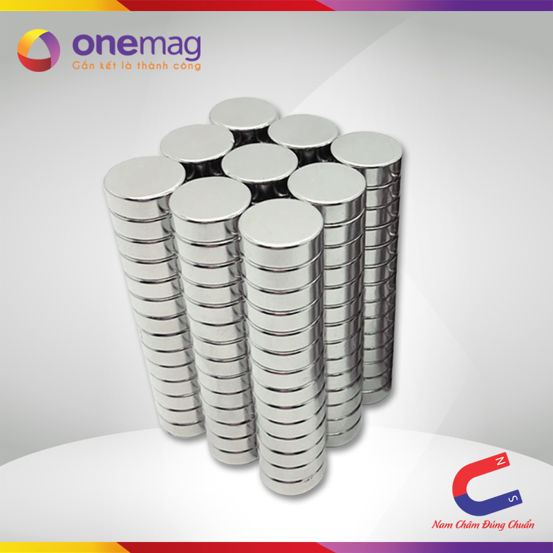 Bộ 50 viên nam châm đất hiếm tròn 10x3mm mạ Kẽm (từ tính cực mạnh)