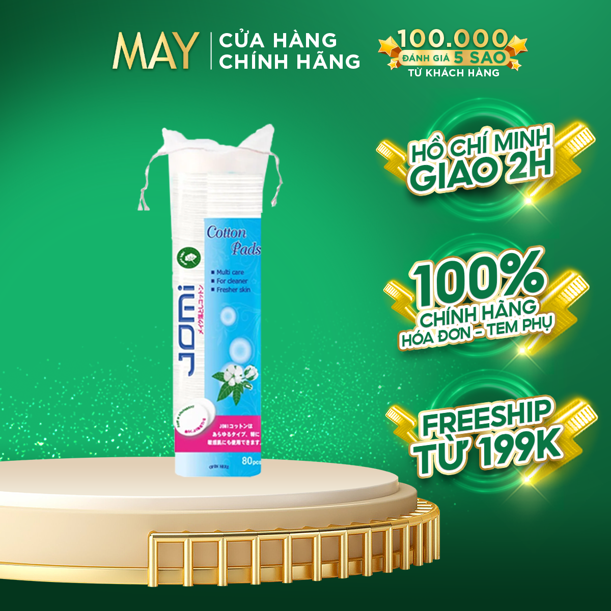 Bông Tẩy Trang JOMI Siêu Mịn Cotton Pads 80/120 Miếng